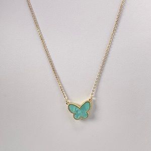 Gold Turquoises Butterfly Necklace